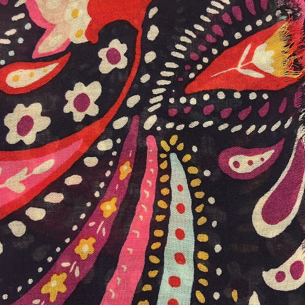 Painted Paisley Soft Fringe Scarf - Picture 3 of 3